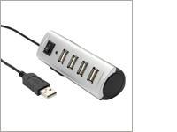 Foto USB-HUB Ednet 4-port, USB2.0, extern, mit Netzteil, Eco
