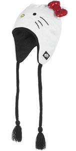 Foto Vans Earflap beanie negro blanco rojo