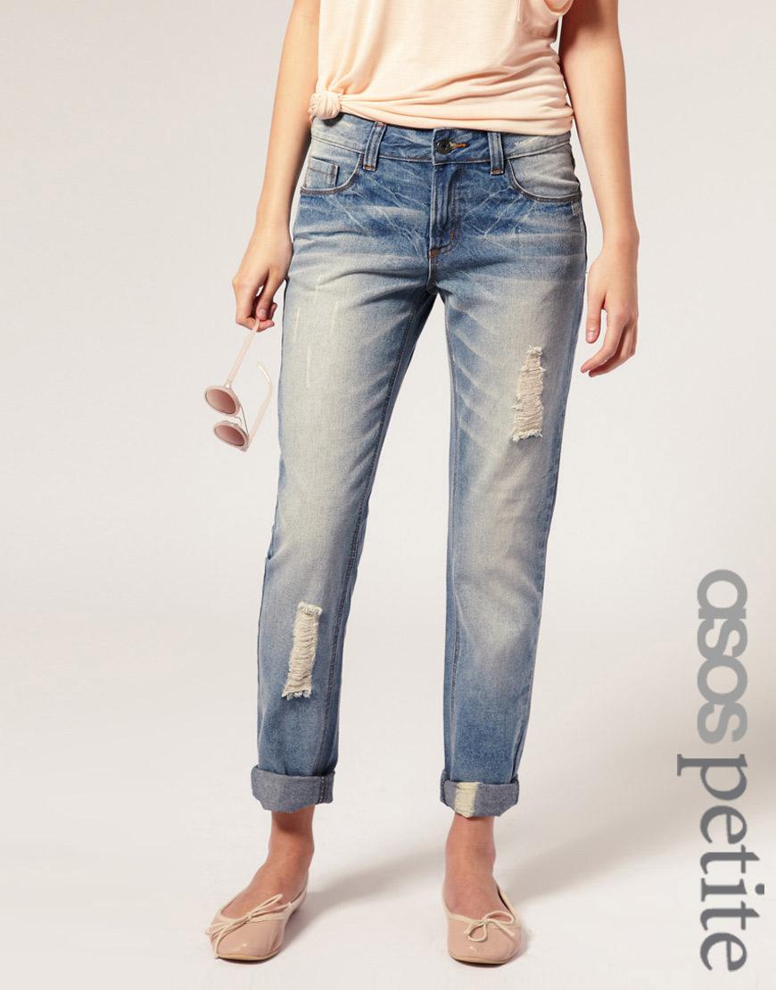 Foto Vaqueros estilo boyfriend con lavado vintage de ASOS Petite #13 Azul