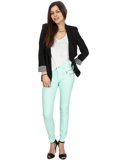 Foto Vaqueros Only Olivia Regular Zip Ankle Honeydew XS