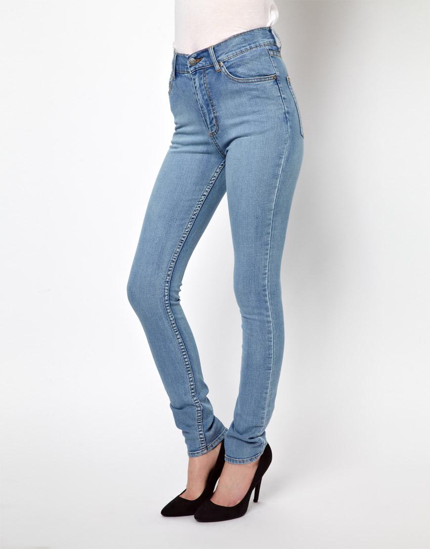 Foto Vaqueros pitillo de talle alto de Cheap Monday Azul claro