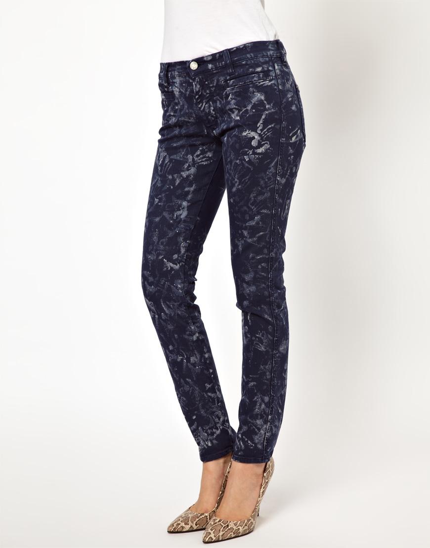 Foto Vaqueros pitillo de talle alto pintados Ellsworth de MiH Jeans Blue...