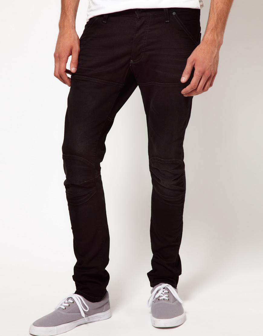 Foto Vaqueros superslim envejecidos oscuros Elwood 3D de G Star Negro