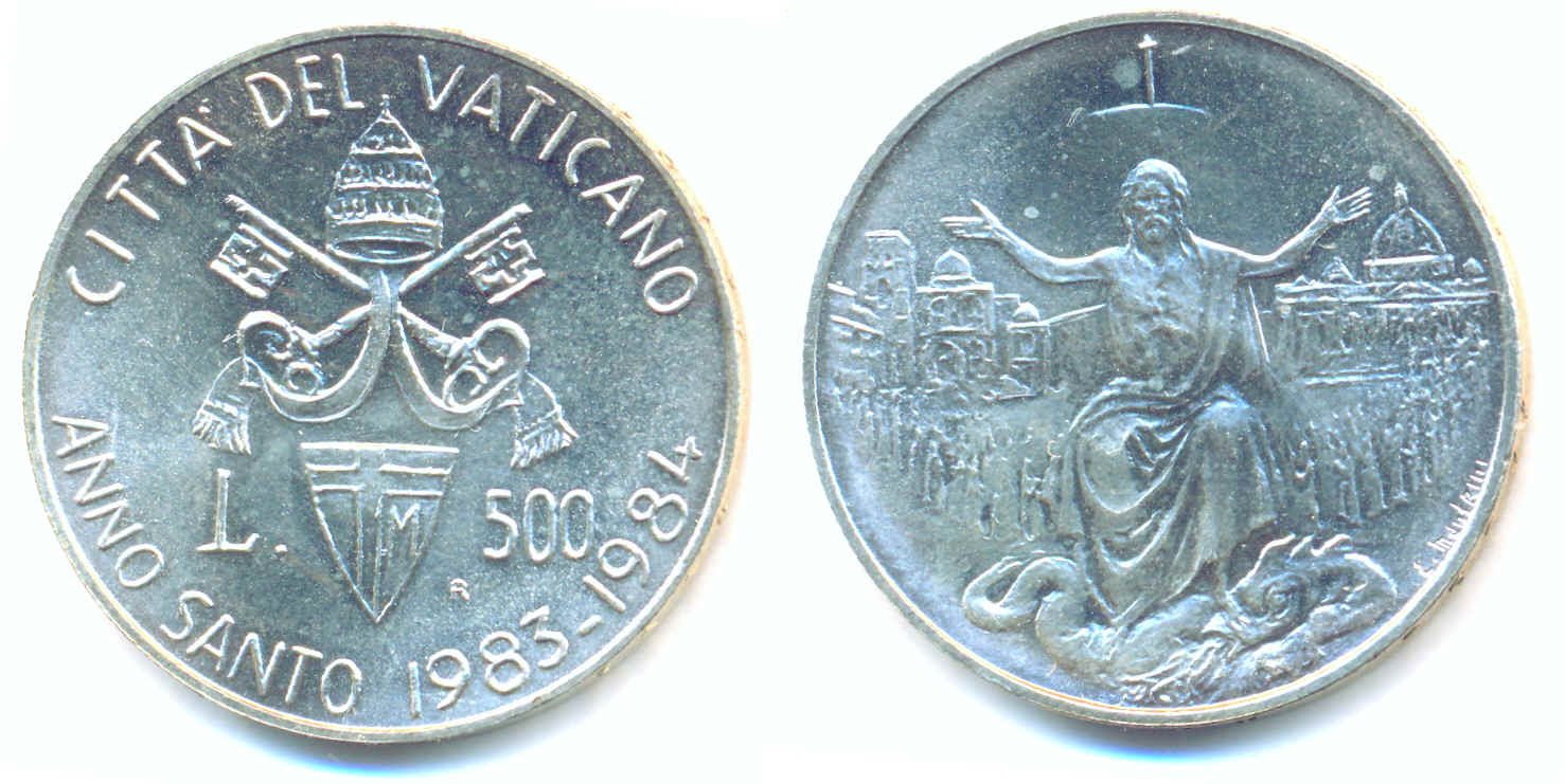 Foto Vatikan: 500 Lire auf das Heilige Jahr, 1983 R,
