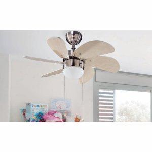 Foto Ventilador de techo de 80 cm con luz arce