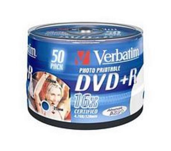 Foto Verbatim - 50 x DVD+R - 4.7 GB 16x - anillo interno imprimible,...