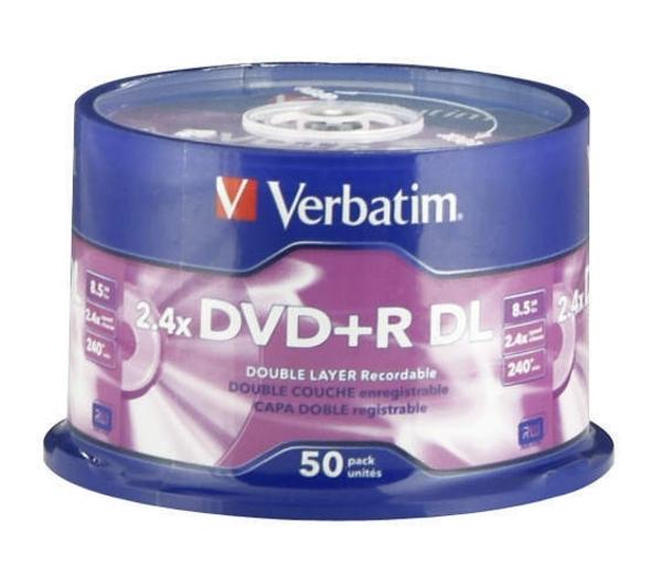 Foto Verbatim - 50 x DVD+R DL - 8.5 GB ( 240 minutos ) 8x - plateado mate -...