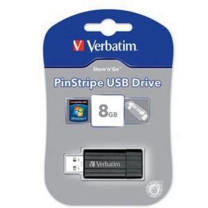 Foto Verbatim - PinStripe USB Drive 8GB - Black