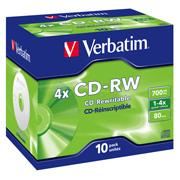 Foto Verbatim CD-RW regrabable Pack 10 uni. Caja estándar 700 MB 2x/4x