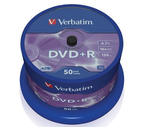 Foto Verbatim DVD+R 4,7 Gb (pack de 50) Velocidad máxima de escritura certificado 16x, capa simple, embalados en spindle