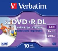 Foto Verbatim dvd +r 8.5gb 8x jewel case 10 advanced azo imprimible inkjet