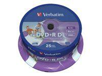 Foto Verbatim dvd +r doble capa 8.5gb 8x spindle 25 imprimible advanced az