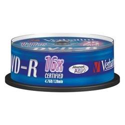 Foto Verbatim DVD-R 16x 4.7 GB Bobina 25 Unds