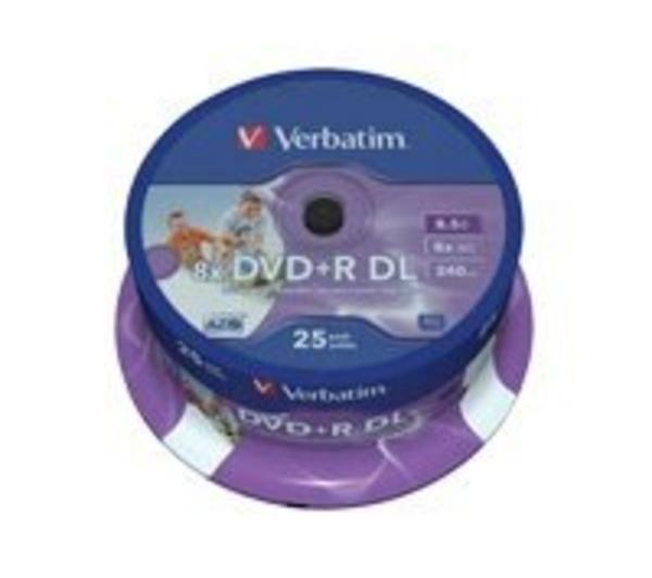 Foto Verbatim Eje o soporte de almacenamiento 25 DVD+R DL doble capa 8,5 Gb 8x - superficie imprimible