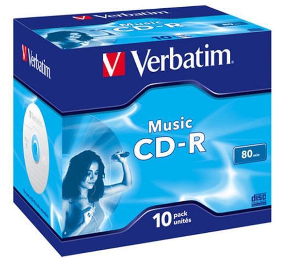 Foto Verbatim Pack de 10 CD-R Audio MusicLifePlus 80min 16x - superficie Crystal
