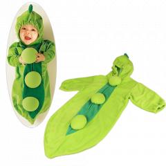 Foto verde guisante saco de dormir bebé con gorro cremallera sleeping bag
