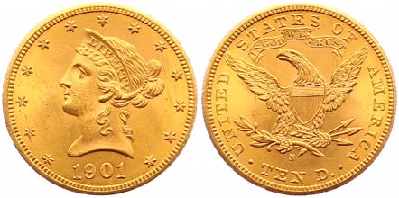 Foto Vereinigte Staaten von Amerika 10 Dollars Gold 1901 S