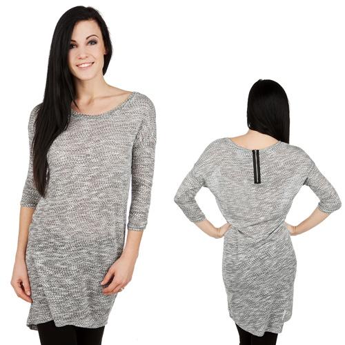Foto Vero Moda Loulou cremallera Long 3/4 Top Light gris Melange talla S