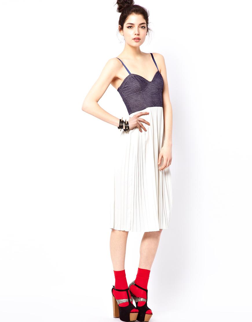 Foto Vestido a media pierna de Motel Denim/ivory