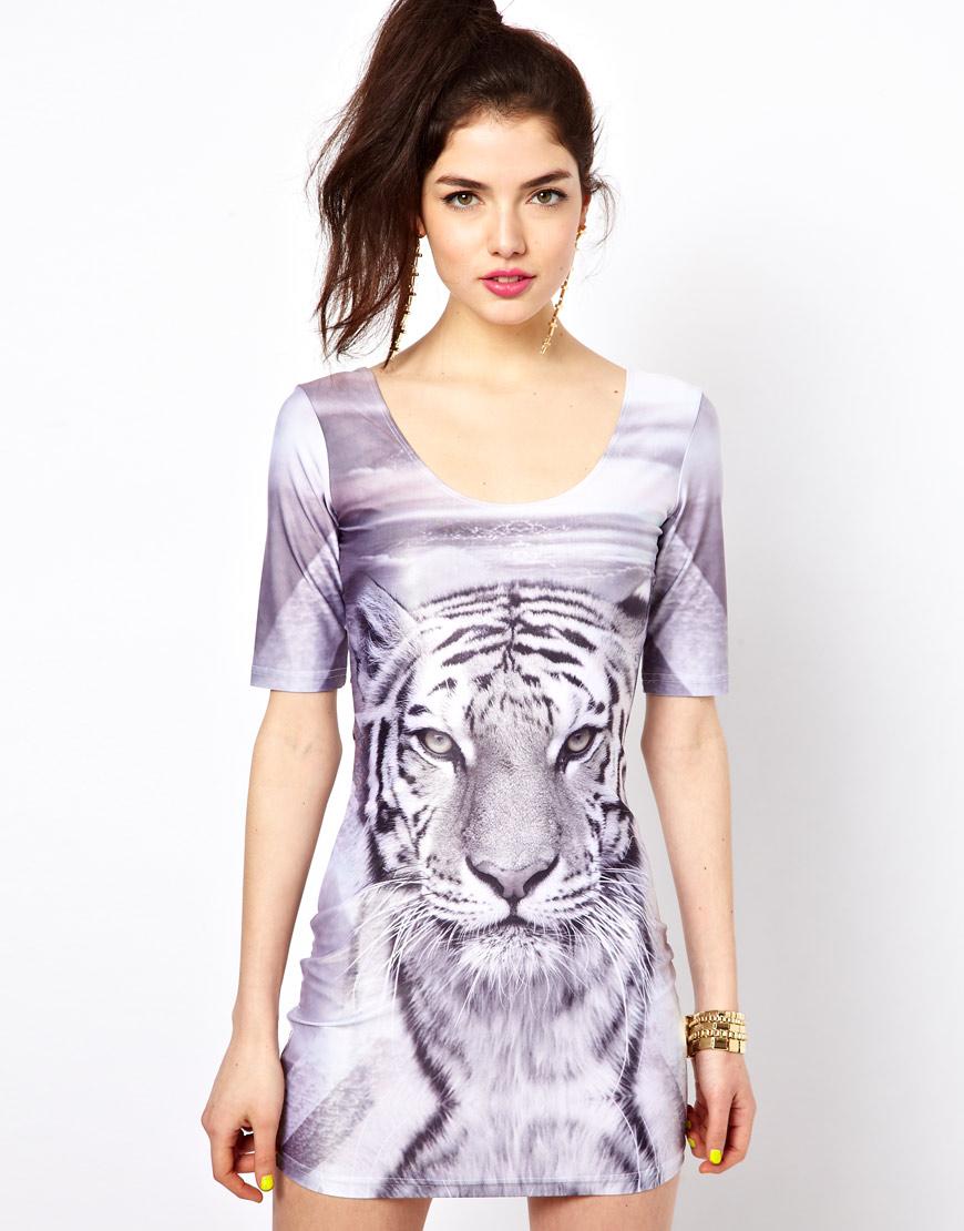 Foto Vestido ajustado con estampado de tigre de Bambam Ojo de tigre