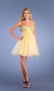 Foto Vestido Amarillo Cortos, Vestidos Anaranjados De Fiesta, Vestidos De C