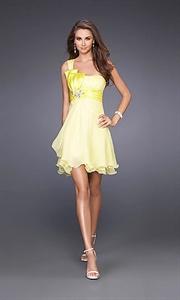 Foto Vestido Amarillo, Vestidos Anaranjados Cortos, Vestidos Para Graduacio