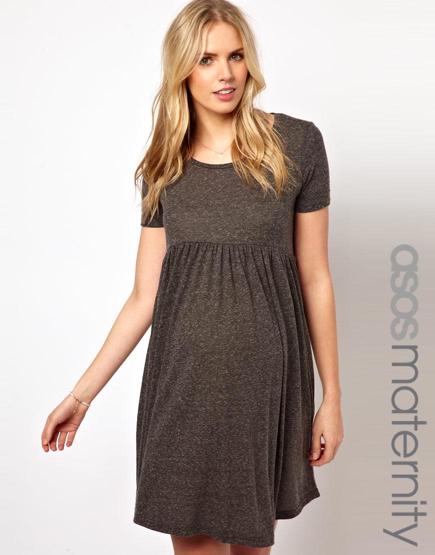 Foto Vestido amplio liso de ASOS Maternity Gris marga