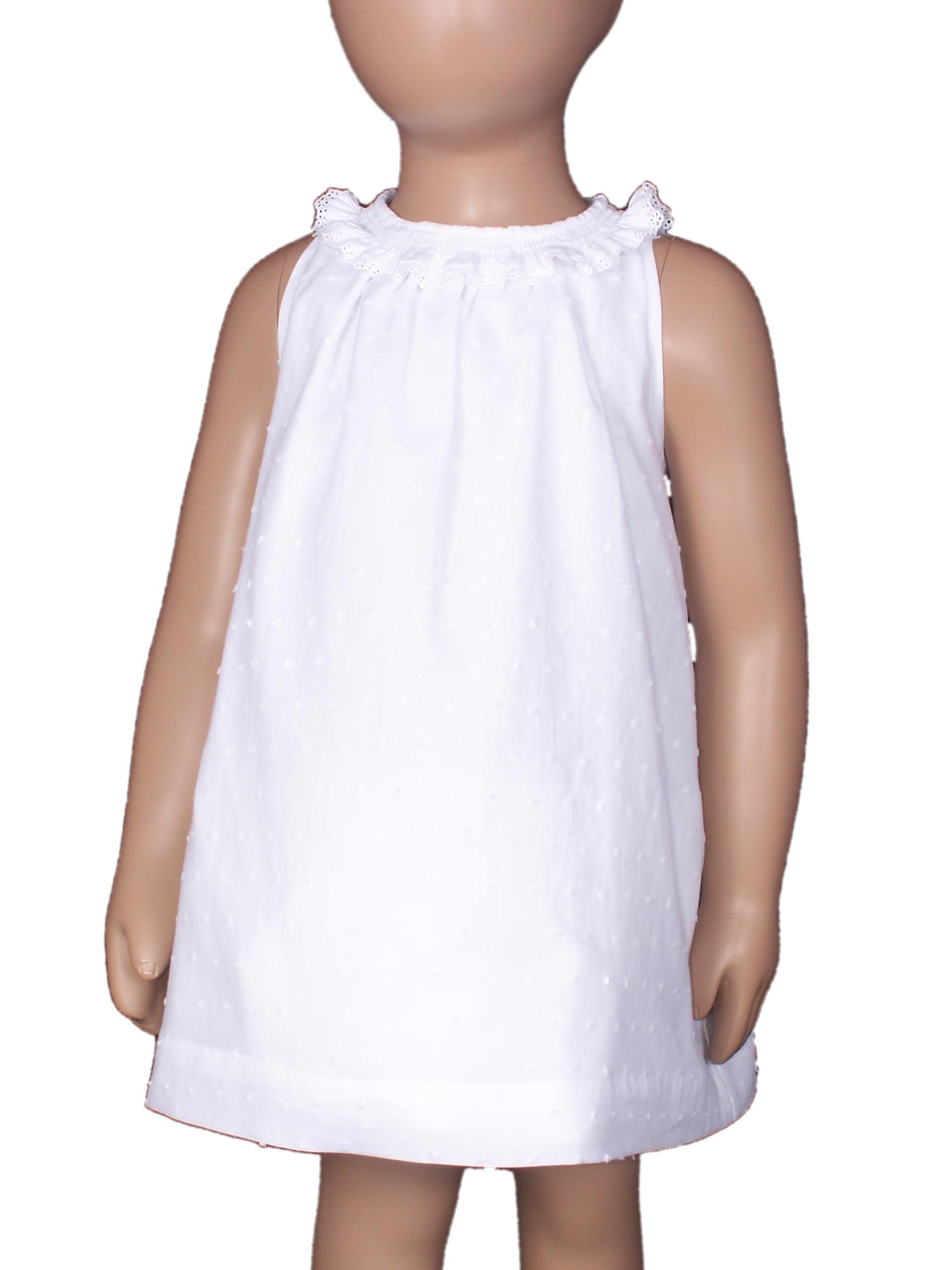 Foto Vestido blanco con volante en el cuello de laranjinha-3 años