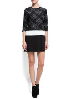 Foto Vestido Bloques negro MANGO