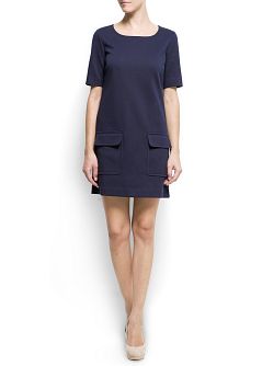 Foto Vestido Bolsillos Solapa navy MANGO