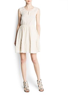 Foto Vestido Bordado Algodón crudo MANGO