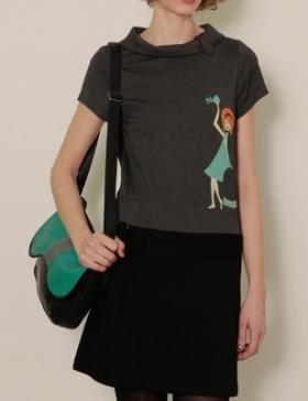 Foto Vestido charleston negroy gris con printing pepita de titisclothing.