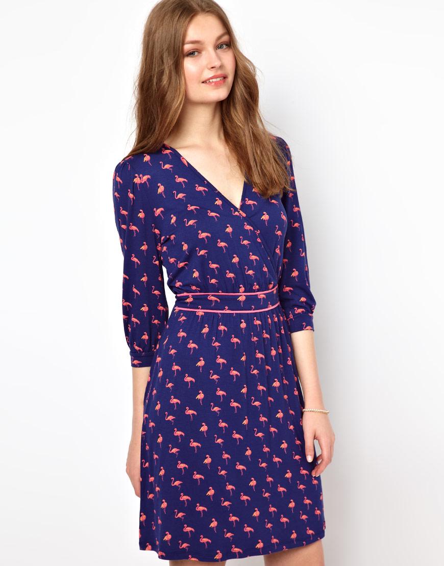 Foto Vestido con estampado de flamencos de A Wear Estampado de flamenco