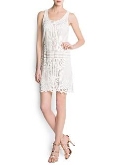 Foto Vestido Crochet Algodón offwhite MANGO