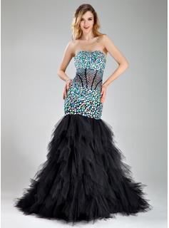 Foto Vestido de baile de promoción Corte sirena Escote corazón Cola barrida