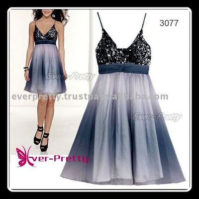 Foto Vestido De Coctel En Chiffon Degrade Con Pedreria - Talla 38