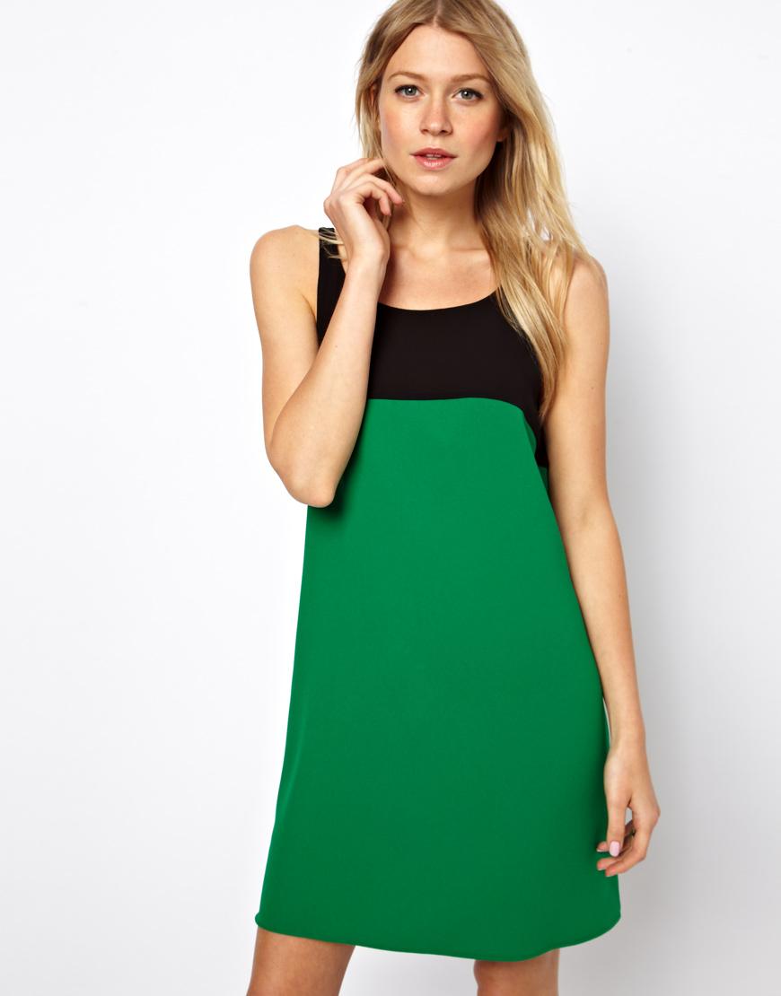 Foto Vestido de corte recto en colour block de Love Verde