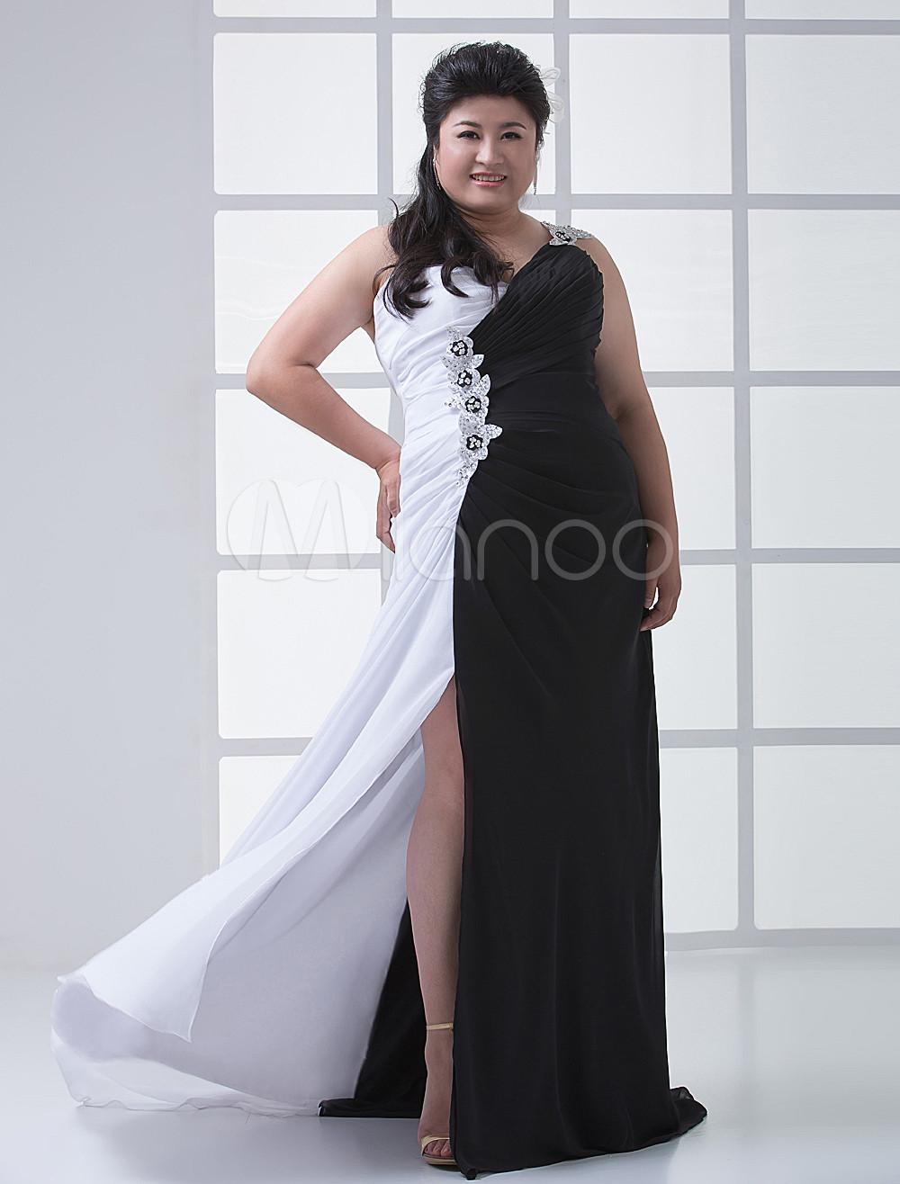 Foto Vestido de fiesta de gasa blanca y negra de tu estilo personal