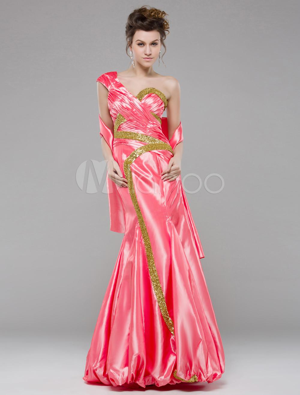 Foto Vestido de fiesta de la Sandía tafetán rebordear vestido palabra de longitud Femenil de la envoltura