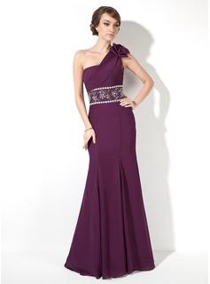 Foto Vestido de noche Vestido tubo Un sólo hombro Vestido Corte A Princesa