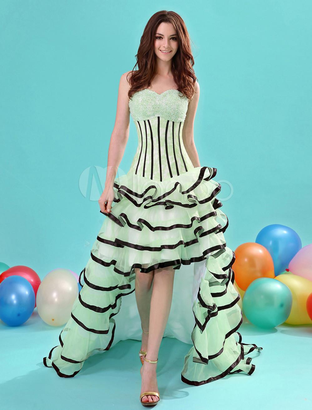 Foto Vestido de Organza sabio Vestido de fiesta vestido cuello Panel Femenil de tren