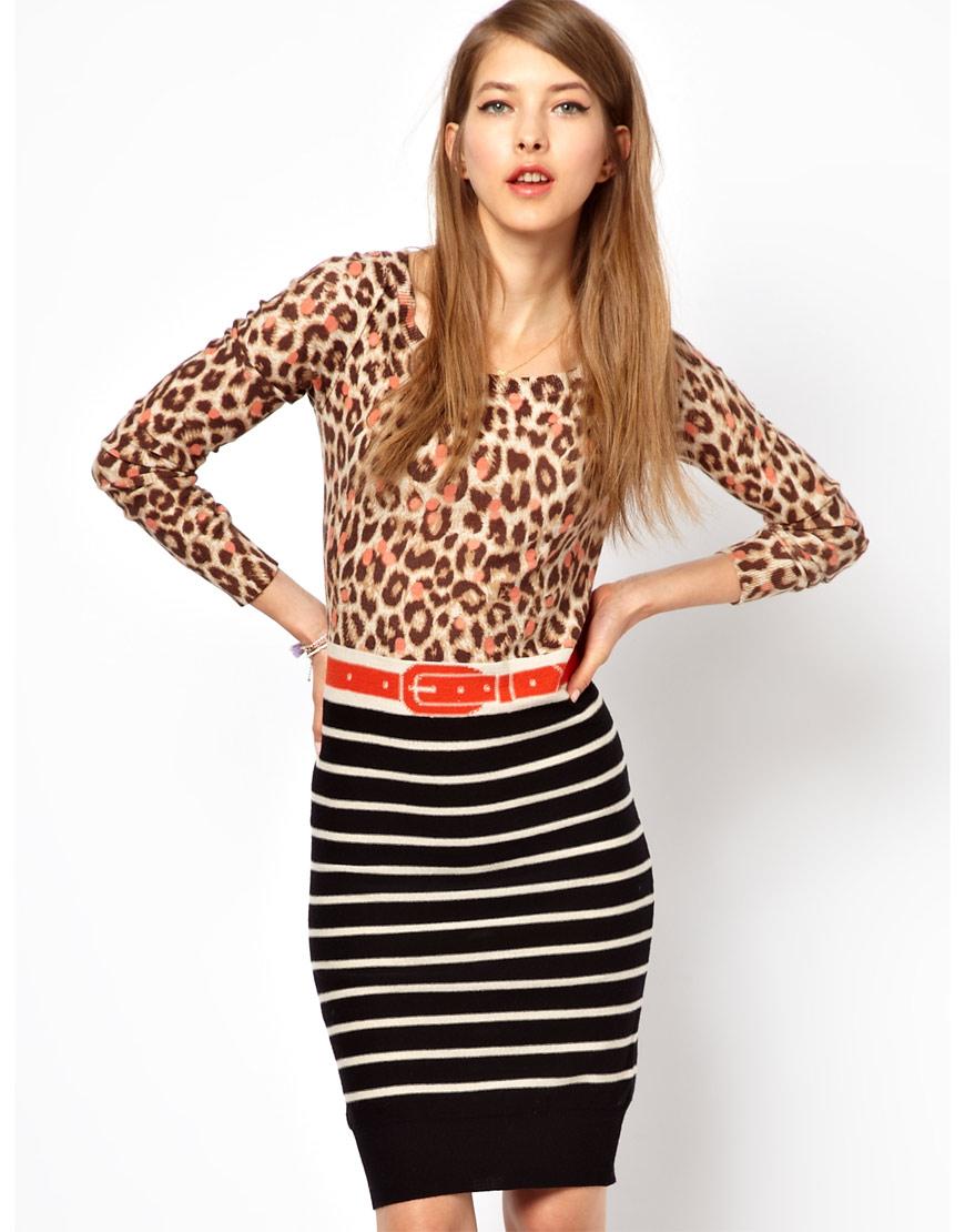 Foto Vestido de punto con diseño de leopardo de intarsia de Sonia by So...