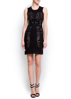 Foto Vestido Decorado Cristales negro MANGO