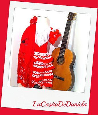 Foto Vestido Disfraz De Flamenca Niña Rojo/blanco/flamenco Costume Spanish Dress Girl
