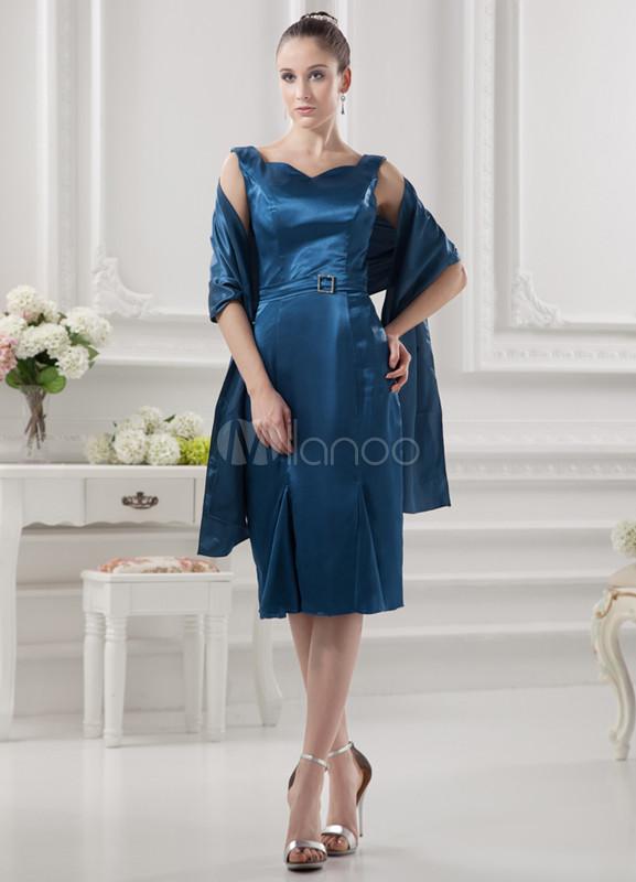 Foto Vestido elegante funda oscuro Marina la rodilla de la mujer