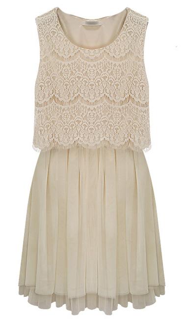 Foto Vestido encaje crochet-Crudo