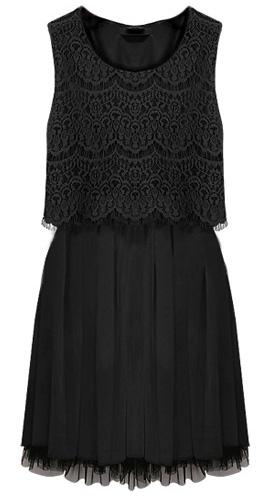 Foto Vestido encaje crochet-Negro