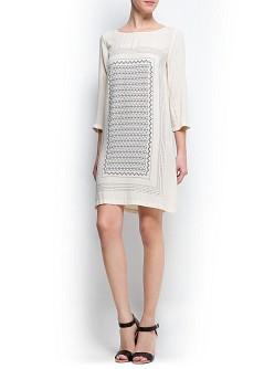 Foto Vestido Estampado Geométrico crudo MANGO