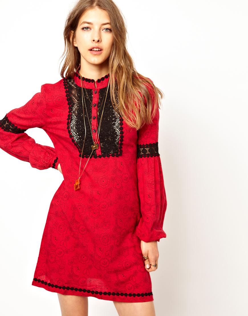 Foto Vestido estilo grunge de Free People Rojo combinado