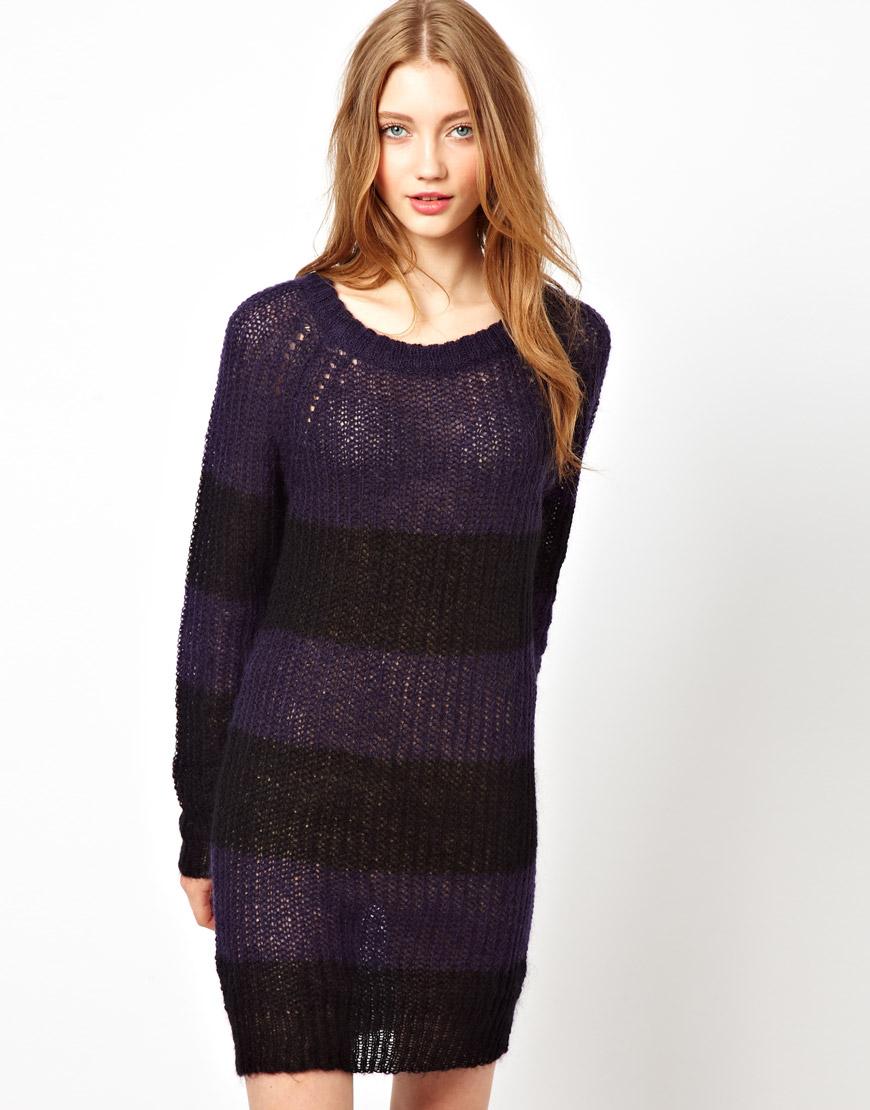 Foto Vestido estilo suéter a rayas de mezcla de mohair de By Zoe Charco...